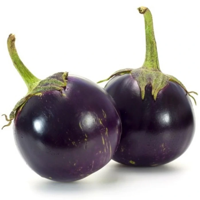 Organic Round Purple Ringan (Brinjal) 500gm - રીંગણ